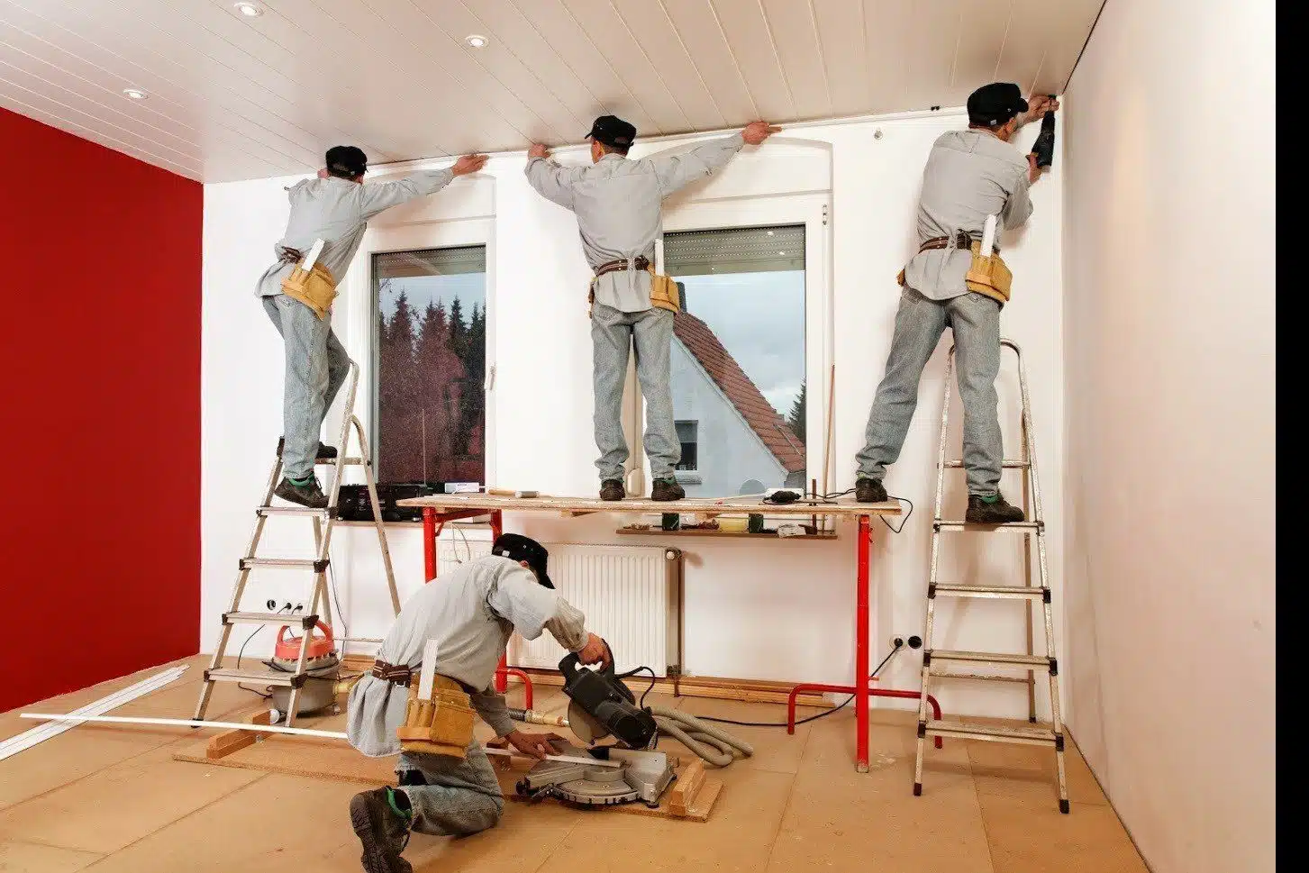 a group of people in a room
